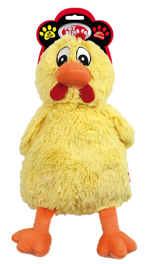 PET NOVA geltonas viščiukas žaislas šuniui 38cm